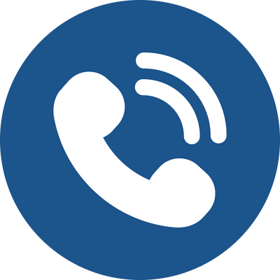 Phone call icon in blue circle